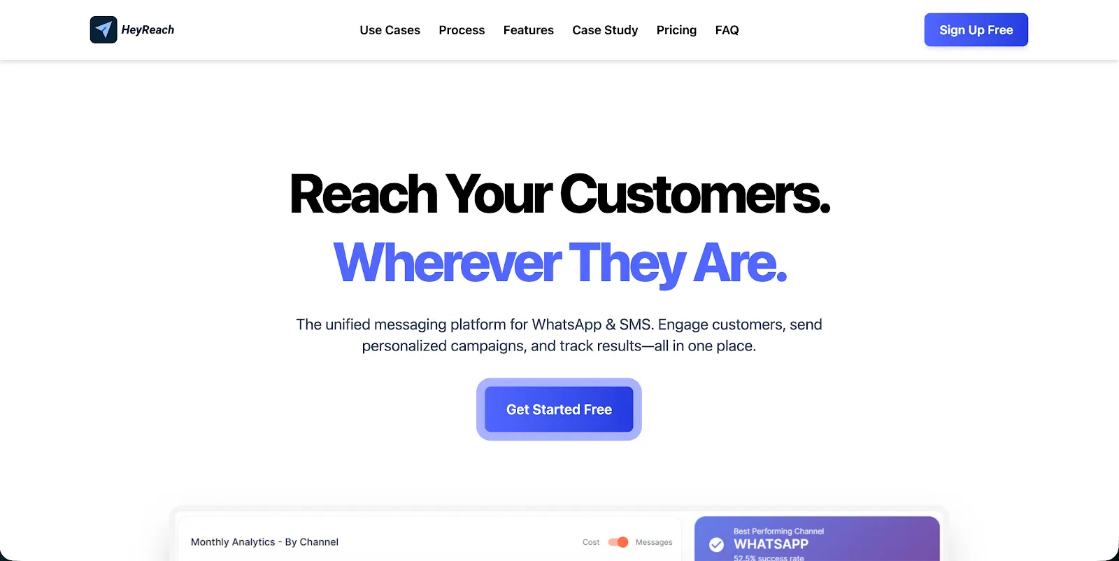 HeyReach — WhatsApp + SMS messaging with automatic fallback