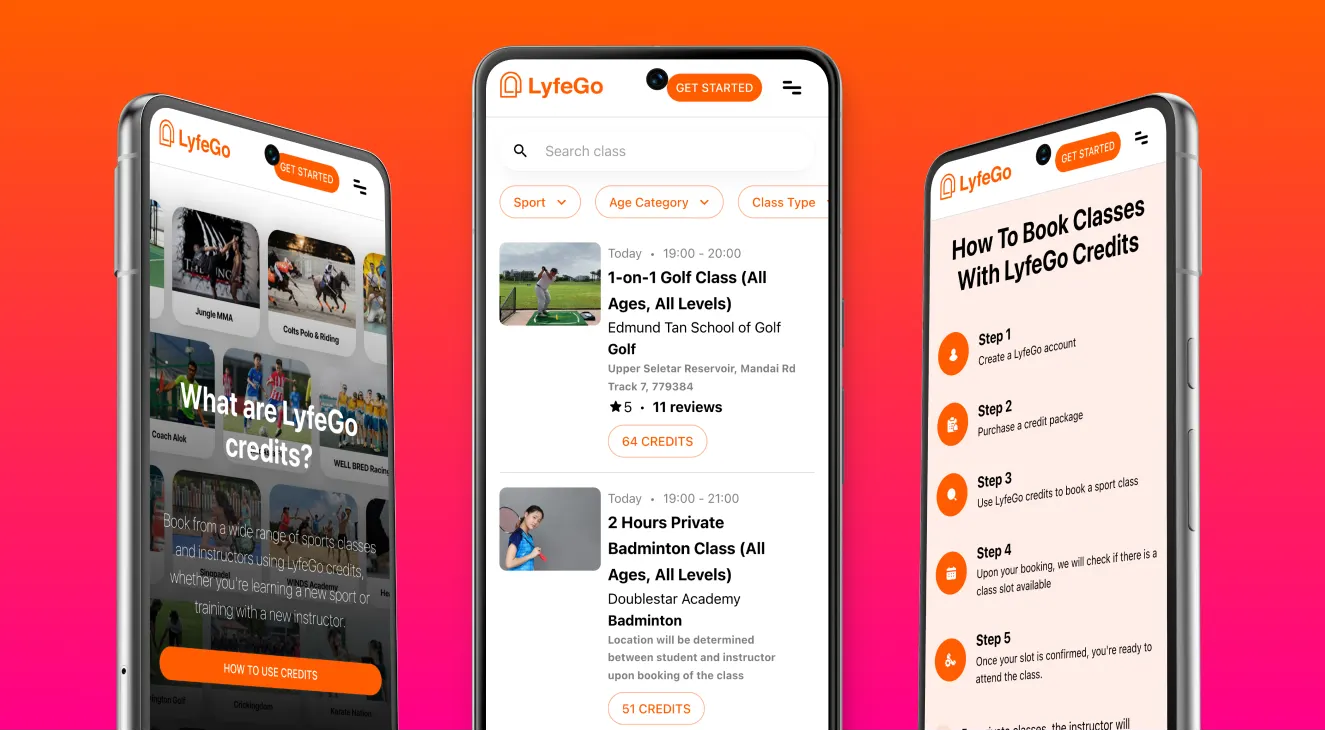 LyfeGo — A ClassPass-style booking marketplace for 20+ sports