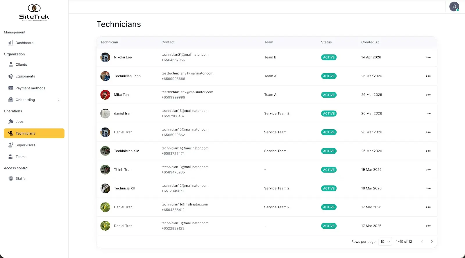 SITETREK screen 3