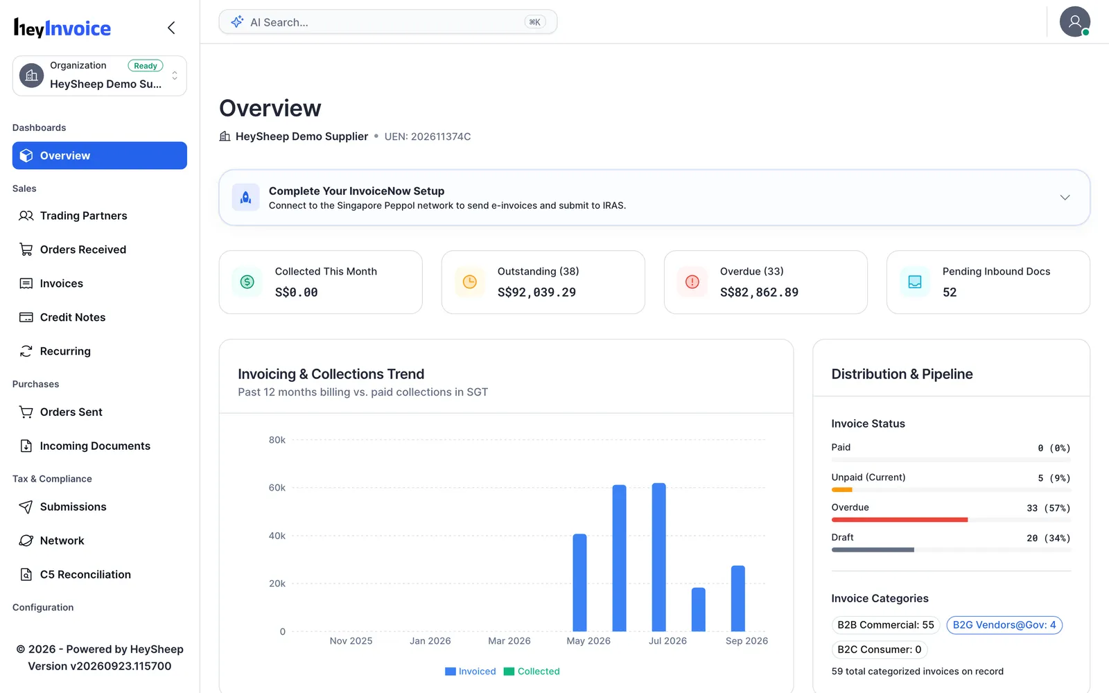 HeyInvoice overview: InvoiceNow setup, invoicing and collections